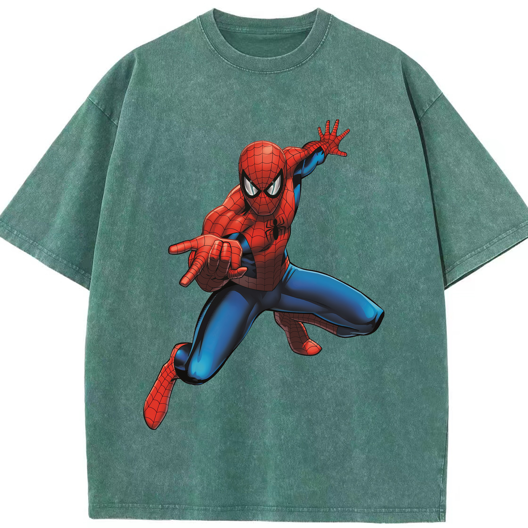 （画像用） Spider Man スパイダーマン 綿100% ヴィンテージ風 半袖Tシャツ（フロントプリント）